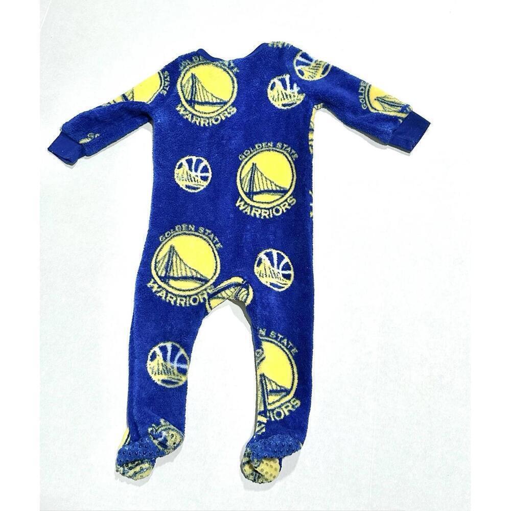 UNK Toddler Sleeper Golden State Warriors Blue and Yellow Basketball Pajamas 12M - Picture 9 of 9